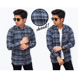 Kemeja Flannel Clark Tartan Grey