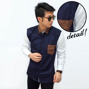 Kemeja Navy Sleeve White