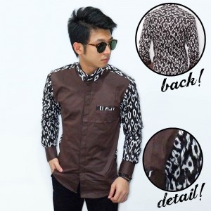 Kemeja Sleeve Batik Tutul Brown
