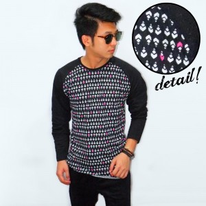 Raglan Body Geomatry Pattern Tee