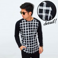Raglan Body Net Square Tee Black
