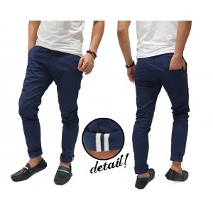 Celana Panjang Chino With Ribbon List Navy