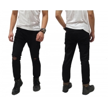 Jeans Pants Ripped Biker Black