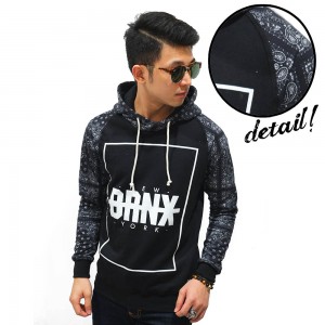 Jumper Hoodie Sleeve Tribal Black