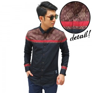Kemeja Half Block Batik Songket