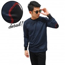 Long Sleeve Terry Elbow Patch Navy