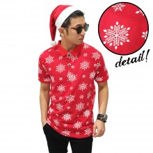 Polo Christmas Snow Vector Red