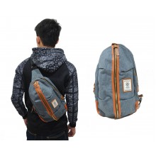 Shoulder Bag Ozuko Line Zipper Blue