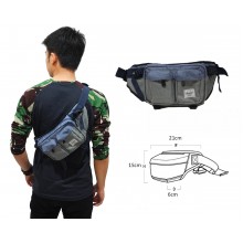 Waist Bag Premium Double Pocket Blue