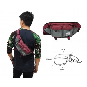 Waist Bag Premium Double Pocket Red