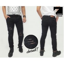 Jeans Pants Ripped Black Rocker Kakkoii