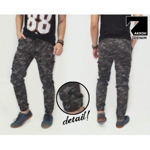 Joggers Pants Cargo Dark Army Kakkoii