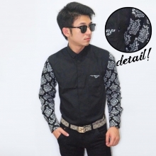 Kemeja Casual Sleeve Black Batik