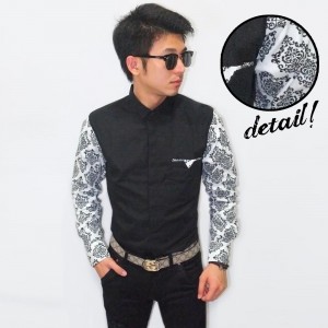 Kemeja Casual Sleeve White Batik