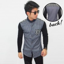 Kemeja Small Pattern Snow Trbal Navy