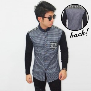 Kemeja Small Pattern Snow Trbal Navy