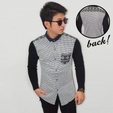 Kemeja Small Pattern Snow Trbal White