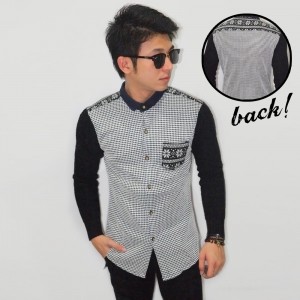 Kemeja Small Pattern Snow Trbal White