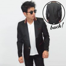 Blazer Casual Collar Creamy List Black