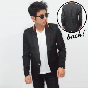 Blazer Casual Collar Creamy List Black