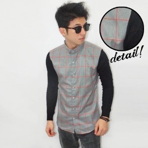Kemeja Big Square Sleeve Knit Grey