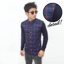 Kemeja Big Square Sleeve Knit Navy