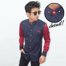 Kemeja Shanghai Pyramids Handkerchief Navy