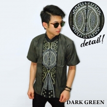 Baju Koko Pendek Bordir Vector Bola Dark Green