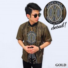 Baju Koko Pendek Bordir Vector Bola Gold