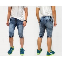 Joggers Capri Pants Acid Wash Blue Kakkoii