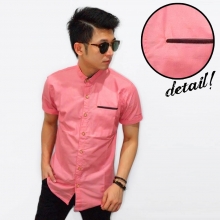 Kemeja Short Pocket List Soft Pink