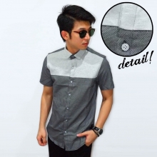 Kemeja Short Two Tone Small Dotty