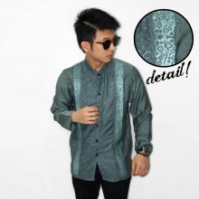 Baju Koko Panjang Double Bordir List Tosca