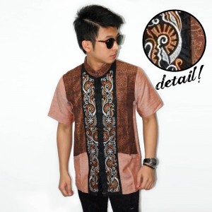 Baju Koko Pendek Bordir Vector Sinar Bata