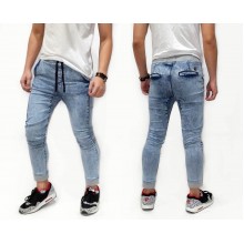 Jogger Pants Denim Acid Wash Snow Blue Kakkoii