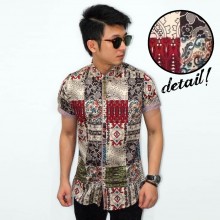 Kemeja Short Batik Motif Perca