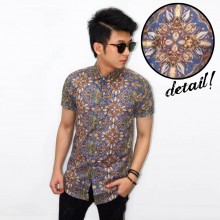 Kemeja Short Sun Flower Pattern