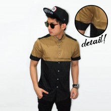 Kemeja Short Two Tone Hazelnut