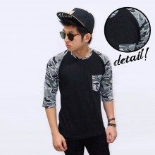 Raglan 3/4 Sleeve Camouflage Army