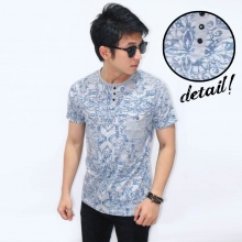 Blue Batik Full Print Tee