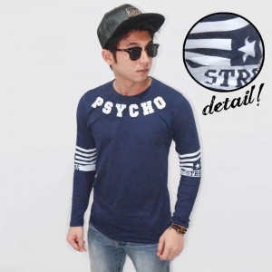 Long Sleeve Tee Strong Psycho Navy