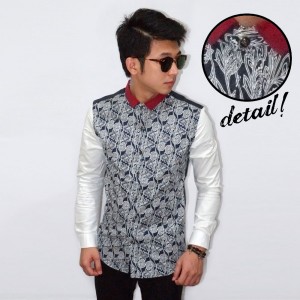 Kemeja Motif Leaf Vector