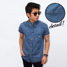 Kemeja Short Denim Root Wash