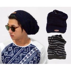 Korean Kupluk 2 In 1 Stright Line Navy