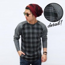 Raglan Body Tartan Square Grey