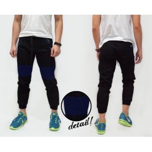 Sweatpants Above Knee Patch Black