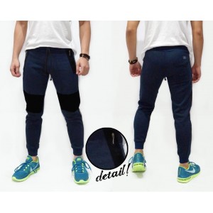 Sweatpants Above Knee Patch Navy