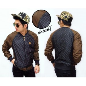 Varsity Jacket Parachute Dotty Combine Leather