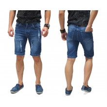 Celana Pendek Denim Ripped Blue