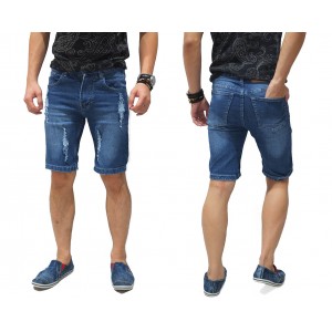 Celana Pendek Denim Ripped Blue